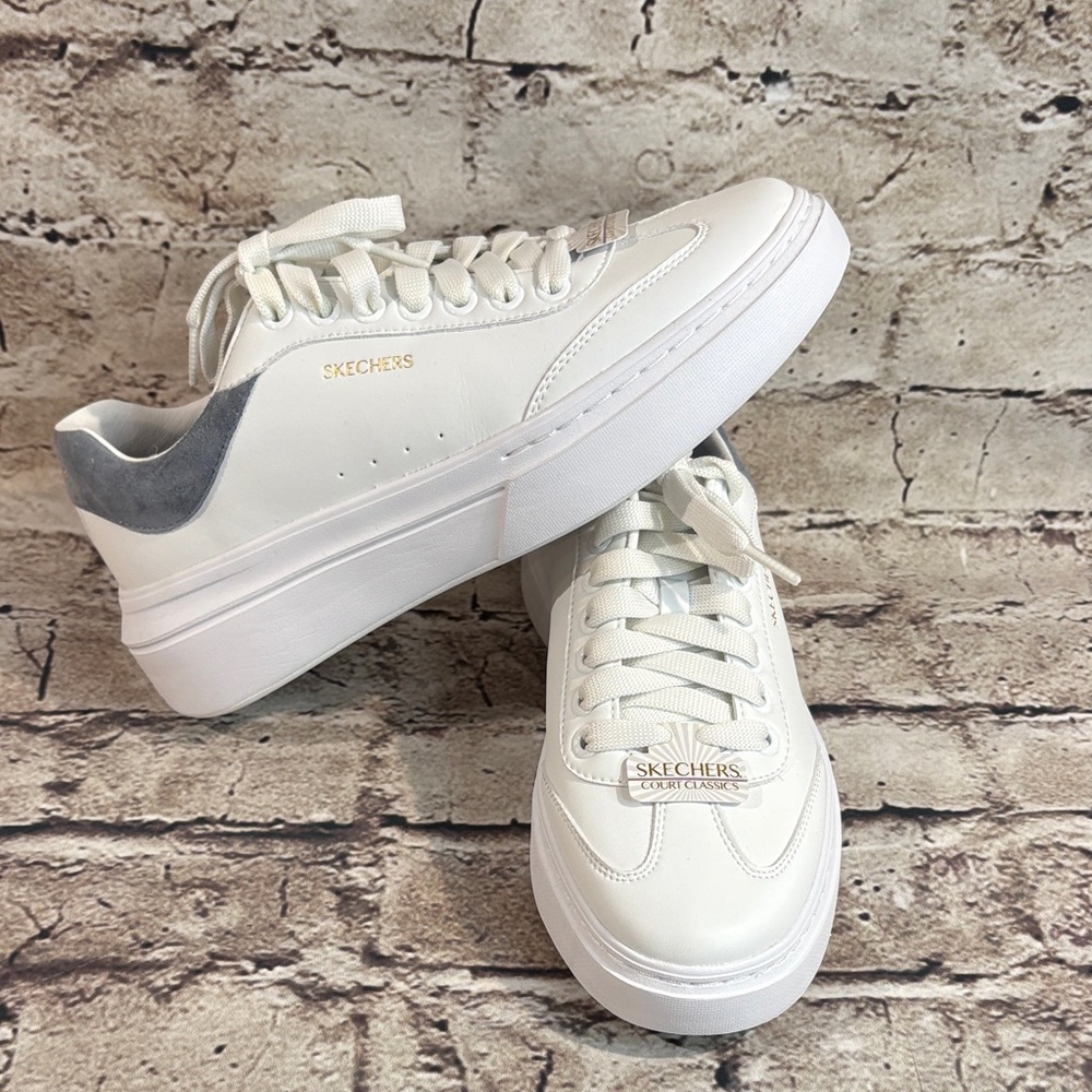 NWOT- Skechers Court Classics White Sneakers